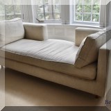 F48. Mitchell Gold upholstered ”Hunter“ lounge. 26”h x 78”w x 36”d 